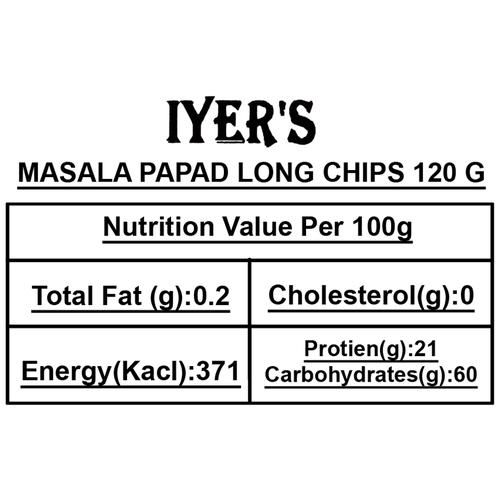Iyers  Masala Papad - Long Chips, 120 g Pouch-4.webp